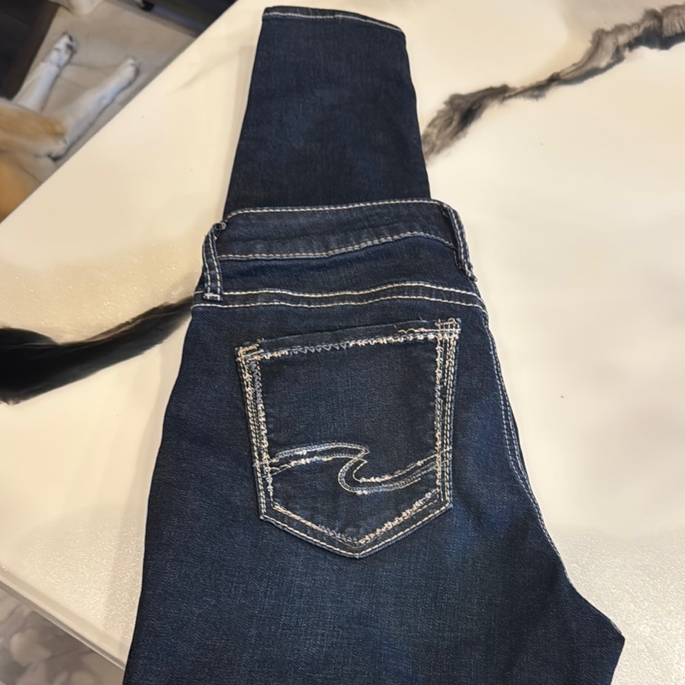 Silver Jeans Indigo Denim Pants View 4